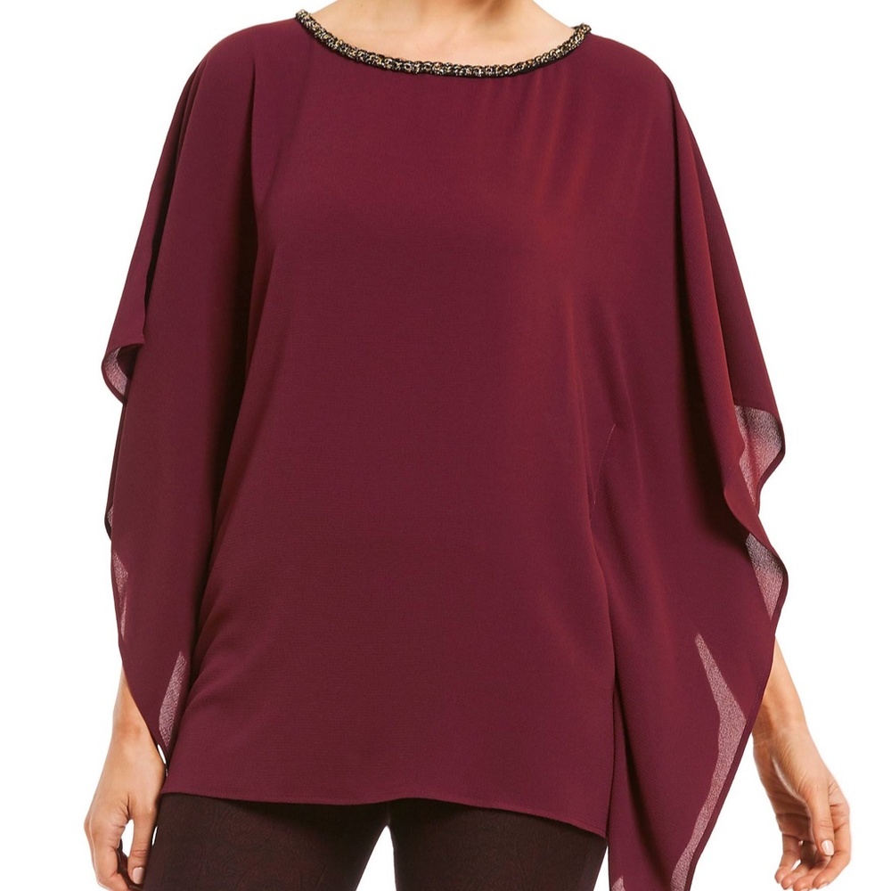Michael Kors  PONCHO Tunic Top Burgundy SMALL - MEDIUM